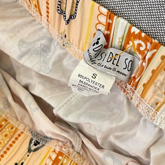 Daisy Del Sol Hamsa Flare Pants Small Boho Y2K Bell Bottom Stretch Festival - Picture 2 of 7